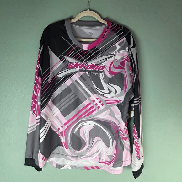 Ski-doo Womens Multicolor Pink Long Sleeve Top 2XL Winter Snowmobile Outdoors - Picture 1 of 9